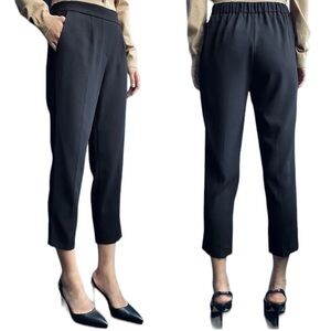 Aritzia Babaton Women’s Black Crepe Cropped Pleated Dress Pants Trousers XL